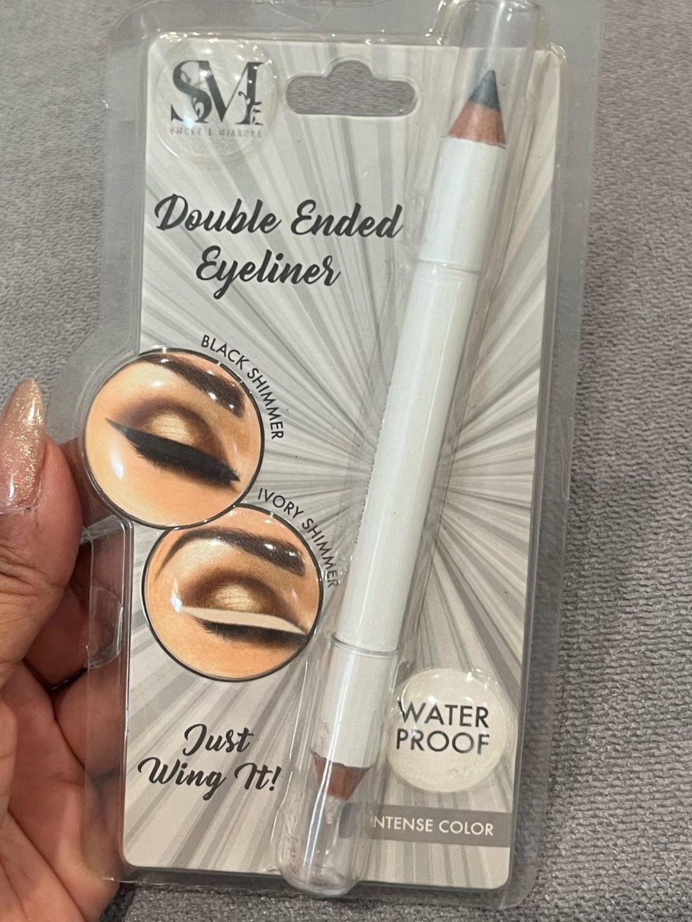 Smoke & Mirrors Double-Ended Eyeliner Pencil — Black & Ivory Shimmer New